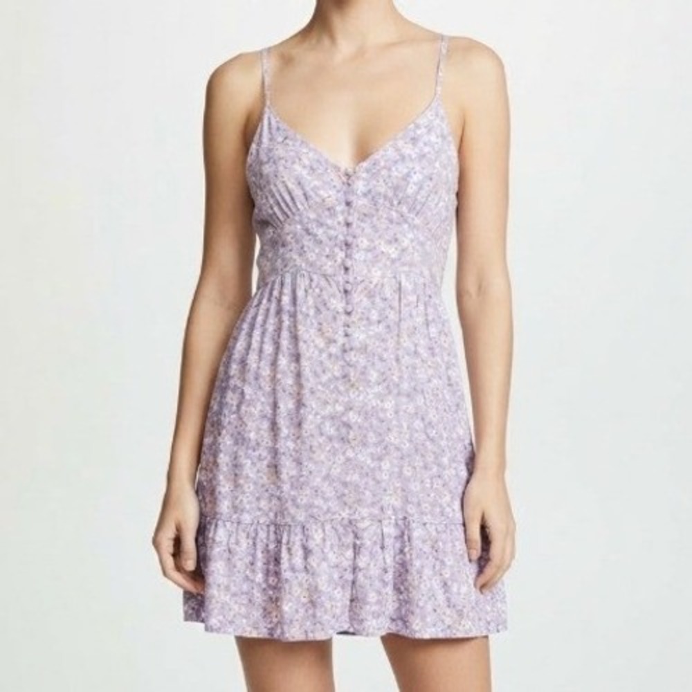 Aeropostale Babydoll Mini Dress Medium Purple Floral Cottagecore Fairy Whimsical
